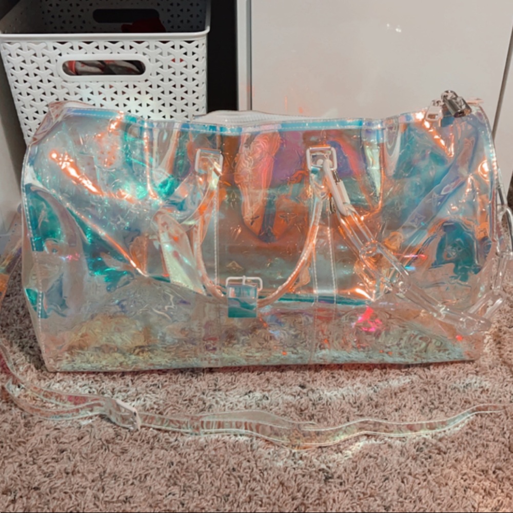 COPY - LV iridescent clear duffel bag